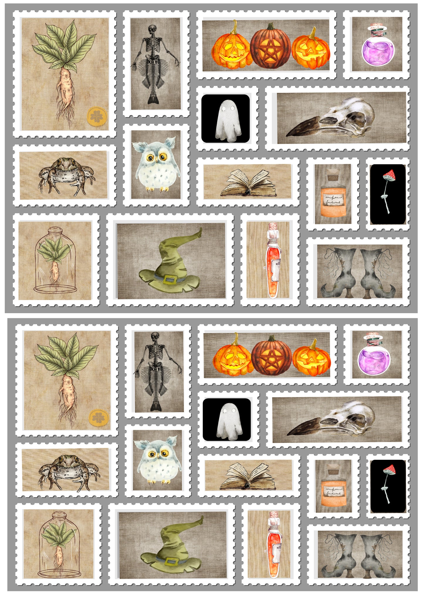 Sticker Sheet, Stamps