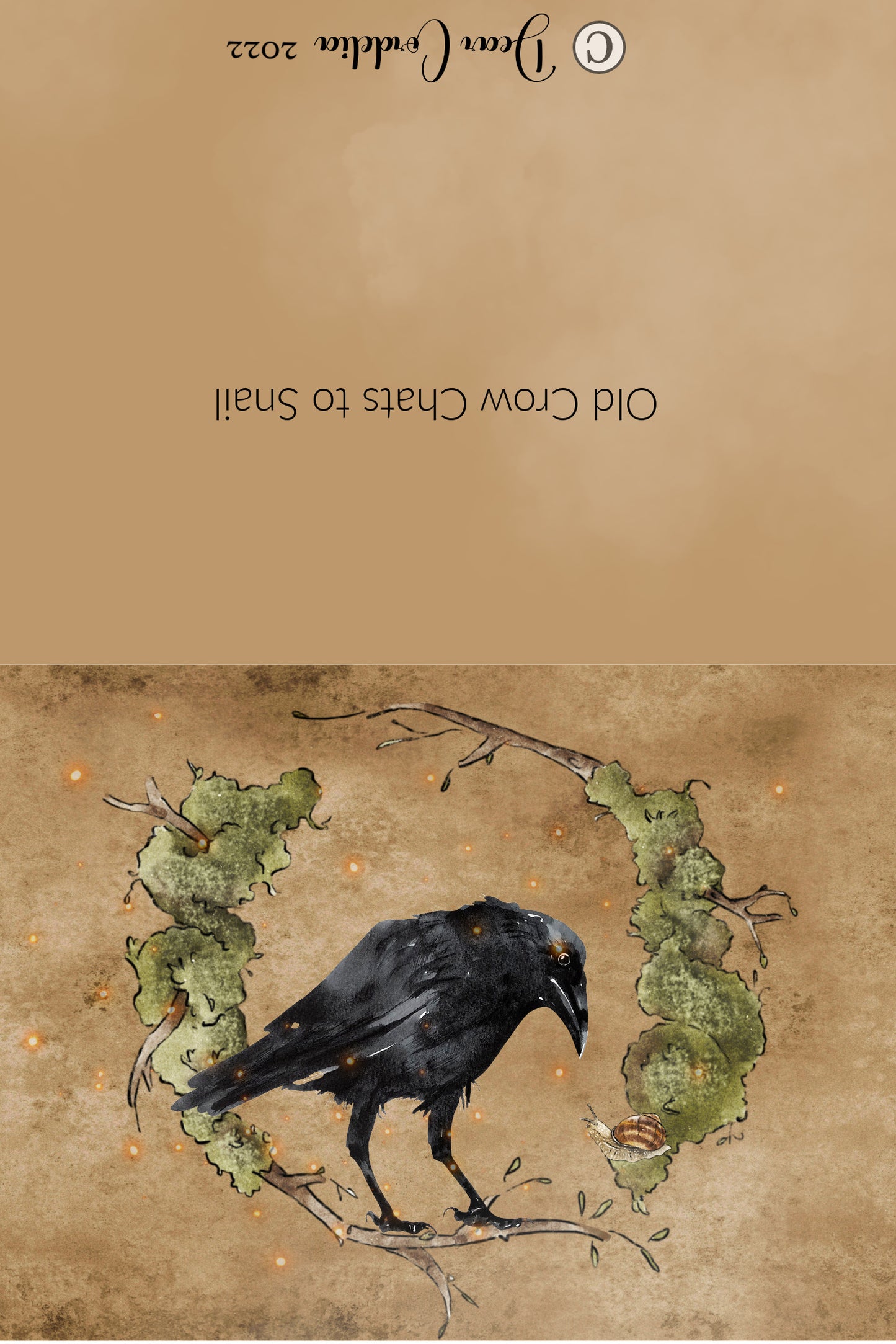 Old Crow Chats to Snail Mini Card and Mini envelope Digital Download